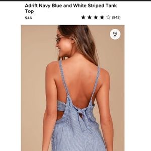 Lulu’s Adrift Navy Blue and White Striped Tank Top